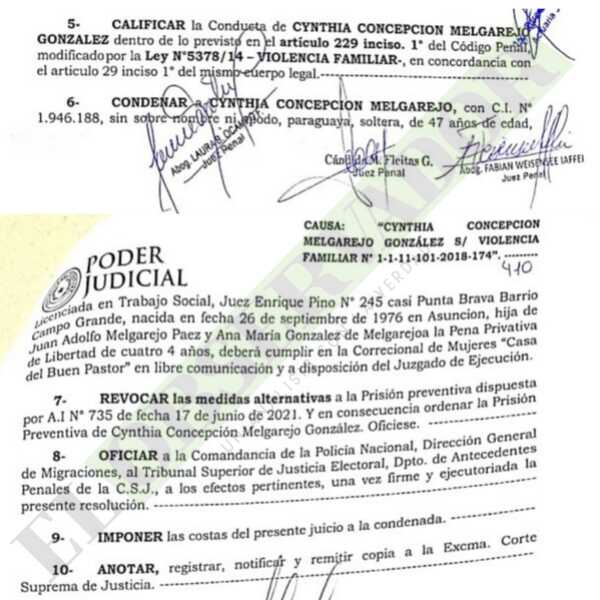 Sientan precedente con condena de 4 años a mujer por violencia familiar