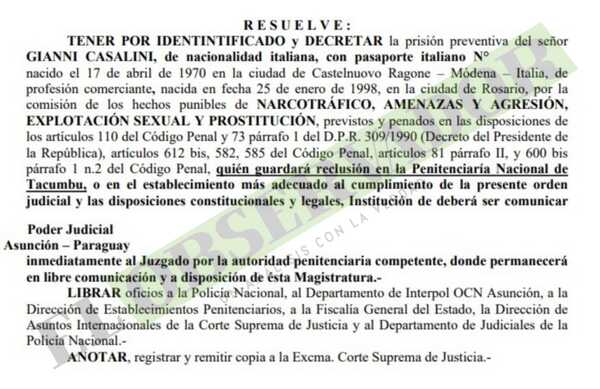 Ordenan prisión preventiva de italiano mientras se gestiona su extradicíón