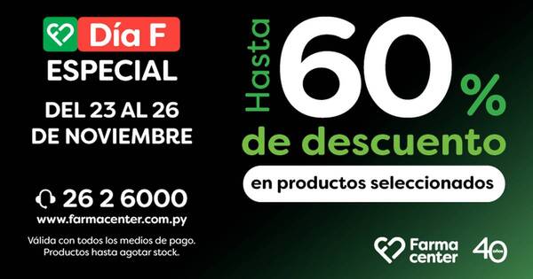 La Nación / Farmacenter anuncia un “Festival de descuentos” con su “Día F Especial”