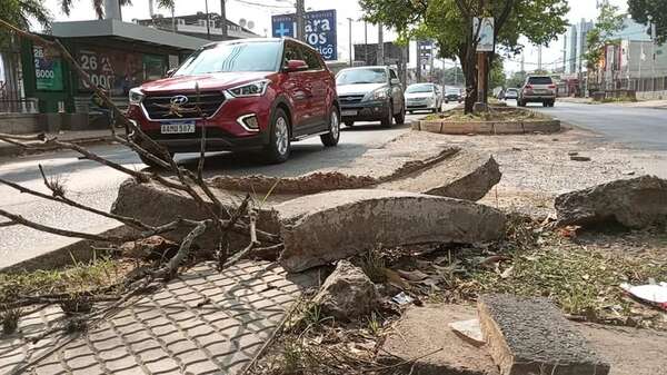 Mcal. López se adorna con agua servida, baches, malezas y basuras - Nacionales - ABC Color
