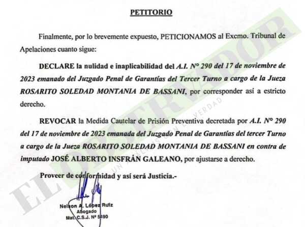 Pastor José Insfrán apela prisión preventiva por no haber sido fundamentada, según defensa