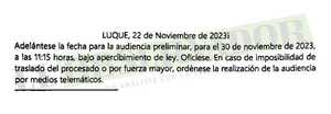 Caso feminicidio: juez adelanta audiencia preliminar y convoca al acusado bajo apercibimiento