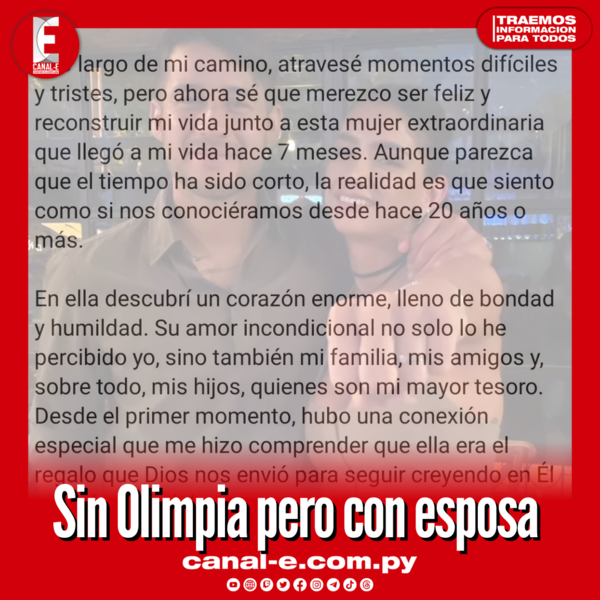 Sin Olimpia pero con esposa