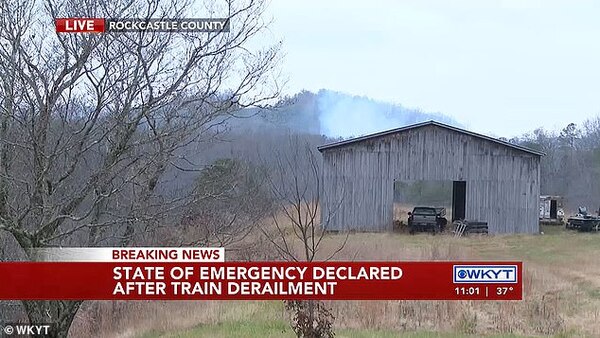 Estado de emergencia en Kentucky por derrame de químicos tras descarrilamiento de tren