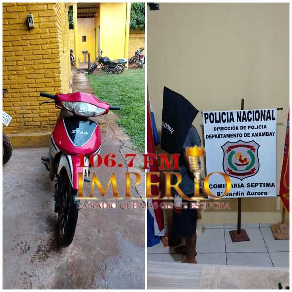 Joven cae con motocicleta robada en el barrio General Genes - Radio Imperio 106.7 FM