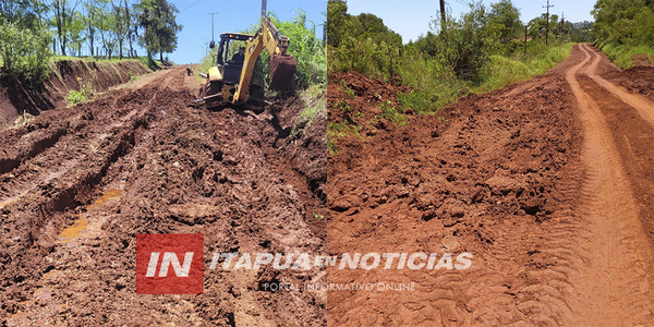 MUNICIPALIDAD DE HOHENAU INTERVIENE EN CAMINOS RURALES DE LA CIUDAD - Itapúa Noticias