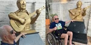 ¡Quemil Yambay fue homenajeado en vida con una escultura!
