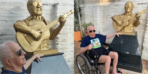 ¡Quemil Yambay fue homenajeado en vida con una escultura!