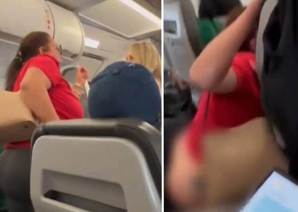 [VIDEO] Cuando te agarran ganas...: ¡lo hizo en el pasillo de un avión! y dejó a todos con la boca abierta