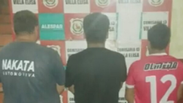 Villa Elisa: Policía detiene a tres hombres por robar basureros de hierro
