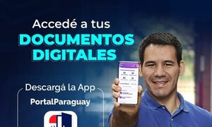 Documentos digitales ya están disponibles en la app PortalParaguay