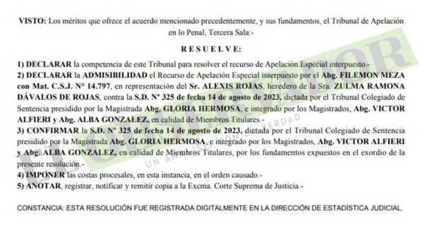 Cámara confirma comiso de inmuebles de la fallecida esposa de narco “Toma’i” Rojas