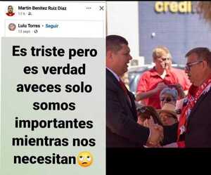 Martín Benítez: "Solo somos  importantes mientras nos necesitan"