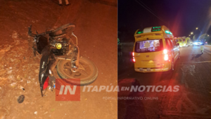 MOTOCICLISTA RESULTÓ HERIDO TRAS SINIESTRO VIAL EN TOMÁS R. PEREIRA - Itapúa Noticias