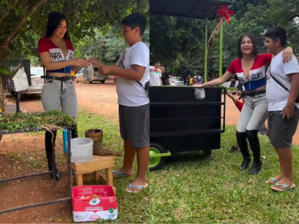 (VIDEO). Laurys Dyva lo hizo otra vez: Le regaló un carrito chururú a un vendedor’i de remedios yuyos