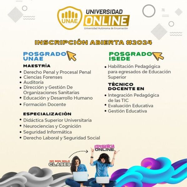 UNAE con amplia oferta en maestrías y especializaciones