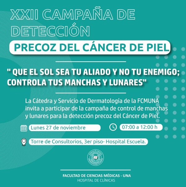 Hospital de Clínicas realiza jornada de detección precoz del cáncer de piel