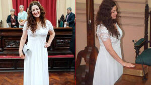 La diputada que juró con vestido de novia porque se “casó” con la gente