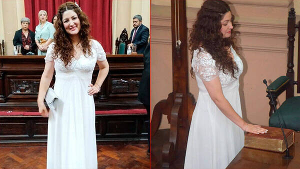 La diputada que juró con vestido de novia porque se “casó” con la gente