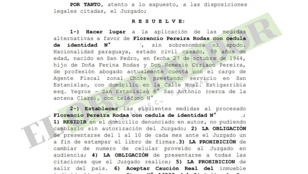 Otorgan libertad ambulatoria a Fiscal de Choré imputado por lesión de confianza