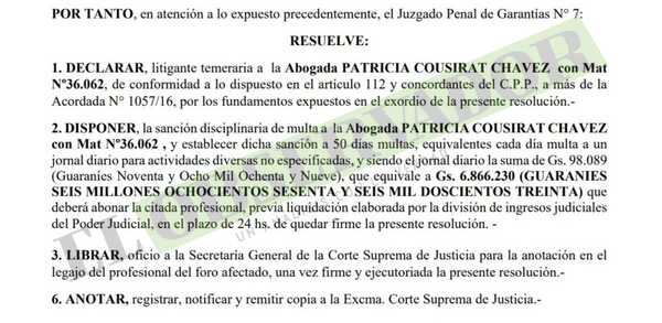 Caso Berilo: Abogada es declarada litigante temeraria y multada por recusar a juez y frustrar preliminar