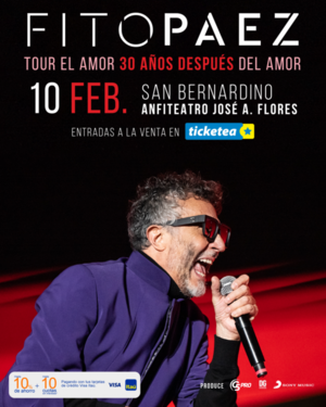 "El amor 30 años después del Amor" en el marco de su tour Fito Páez visitará Paraguay el próximo año - trece