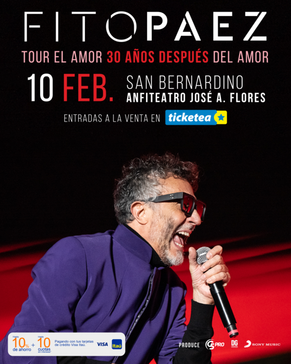 "El amor 30 años después del Amor" en el marco de su tour Fito Páez visitará Paraguay el próximo año - trece