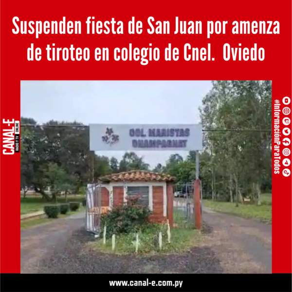 Suspenden fiesta de San Juan por amenza de tiroteo en colegio de Cnel. Oviedo