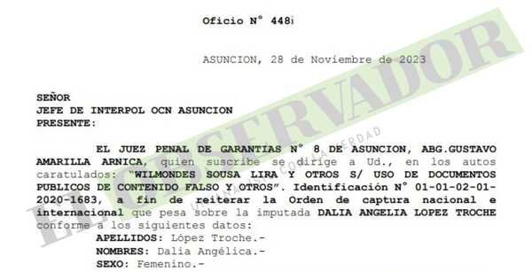 Emplazan a Interpol a informar sobre orden de captura a Dalia López