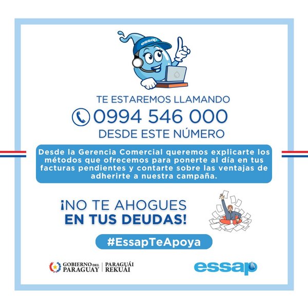 Promoción de Essap No te Ahogues beneficia a clientes en mora