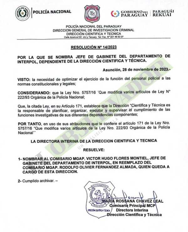 Presunta alteración de código rojo le cuesta el cargo a Jefe de Gabinete de Interpol