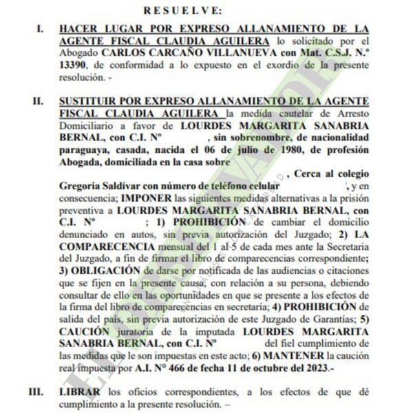 Fiscal se allana a libertad ambulatoria para jueza imputada por cohecho pasivo agravado