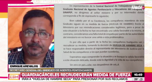 Guardiacárceles irán a "huelga de hambre seca" para presionar por sus reclamos a Barchini - Megacadena - Diario Digital