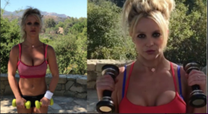 Britney Spears y su rutina de ejercicios con abundante maquillaje
