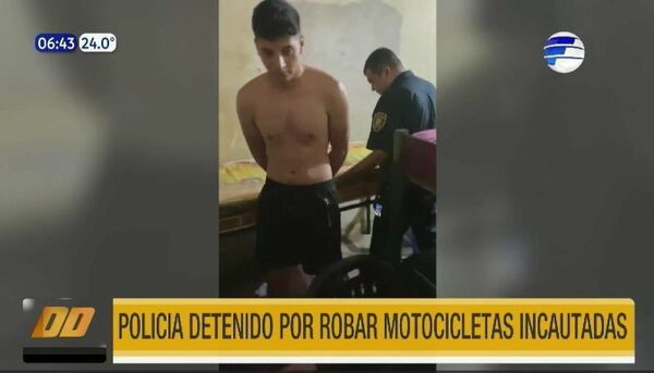 Policía detenido por robar motocicletas incautadas en Lambaré | Telefuturo