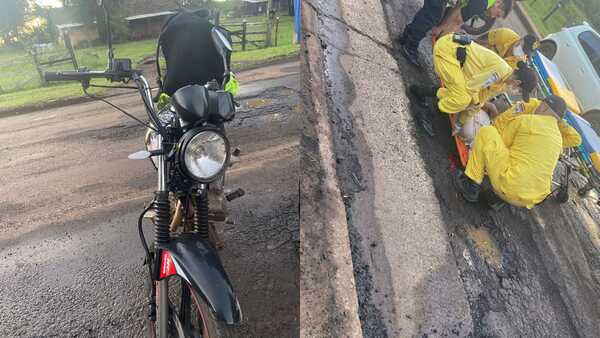 Motociclista y peatón resultan heridos en choque en San Juan del Paraná