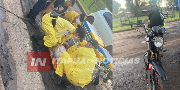 PEATÓN Y MOTOCICLISTA RESULTARON LESIONADOS TRAS COLISIÓN EN SAN JUAN DEL PARANÁ - Itapúa Noticias