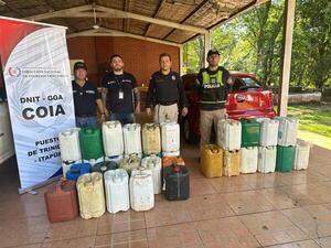 Operativo conjunto incauta carburantes ilegales en zona céntrica de Encarnación y Cambyretá
