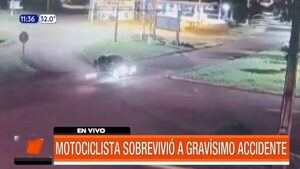 Motociclista sobrevivió a gravísimo accidente | Telefuturo