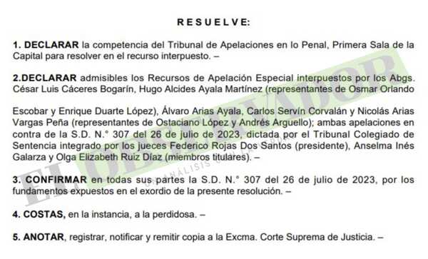 Confirman condena a miembros de rosca que pretendía despojar aeropuerto en Cap. Bado