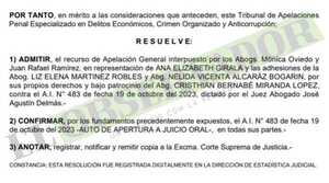 Cámara confirma elevación a juicio de la causa por coima sobre la exfiscal Ana Girala 