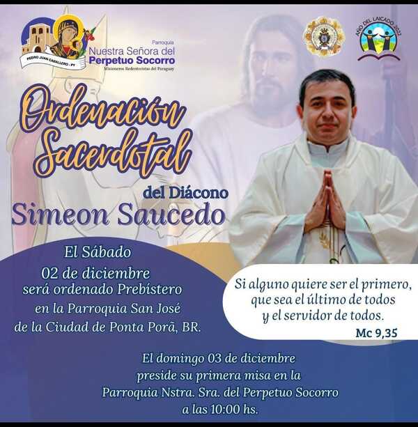 Invitan a la Ordenación Presbiteral del Diácono Simeón Saucedo - Oasis FM 94.3