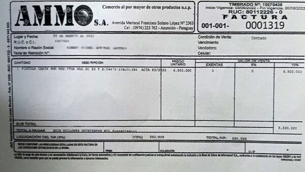 Firma retruca que venta de armas de fuego a ciudadano fue legal