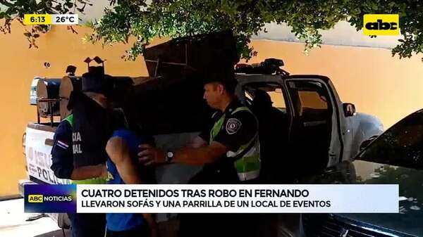 Video: Cuatro detenidos tras robo en Fernando - ABC Noticias - ABC Color