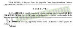 Pavo Real: Indicios de nuevos hechos derivan en ratificación de prisión para imputado