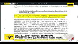 Video: Escándalo por el título de Hernán Rivas  - ABC Noticias - ABC Color