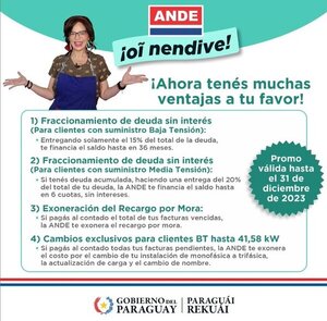 ANDE lanza nuevas promociones por fin de año para usuarios de baja y media tensión | RADIO NACIONAL