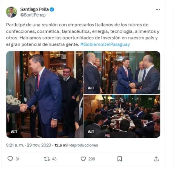 Peña no incluyó reuniones sobre el crimen organizado en su visita a Italia - Política - ABC Color