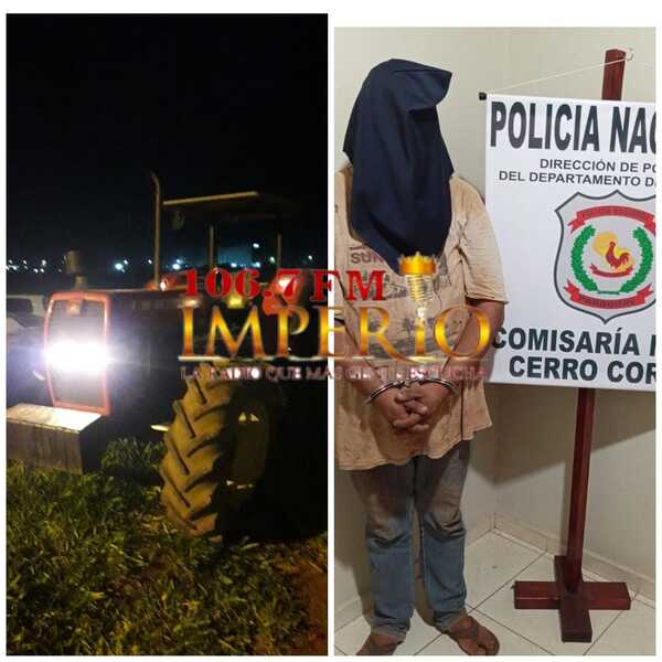 Policía incauta en Cerro Cora'i tractor hurtado de la prefectura de Ponta Porã - Radio Imperio 106.7 FM