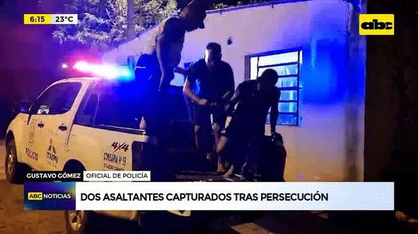 Video: Dos asaltantes capturados tras persecución - ABC Noticias - ABC Color